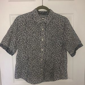 WOMENS TALBOTS BLACK & WHITE SHIRT - SIZE M